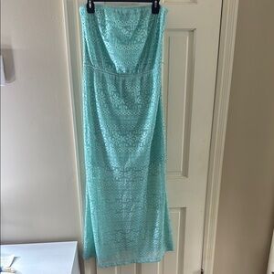 No Boundaries Green Strapless Sundress Resort Wear